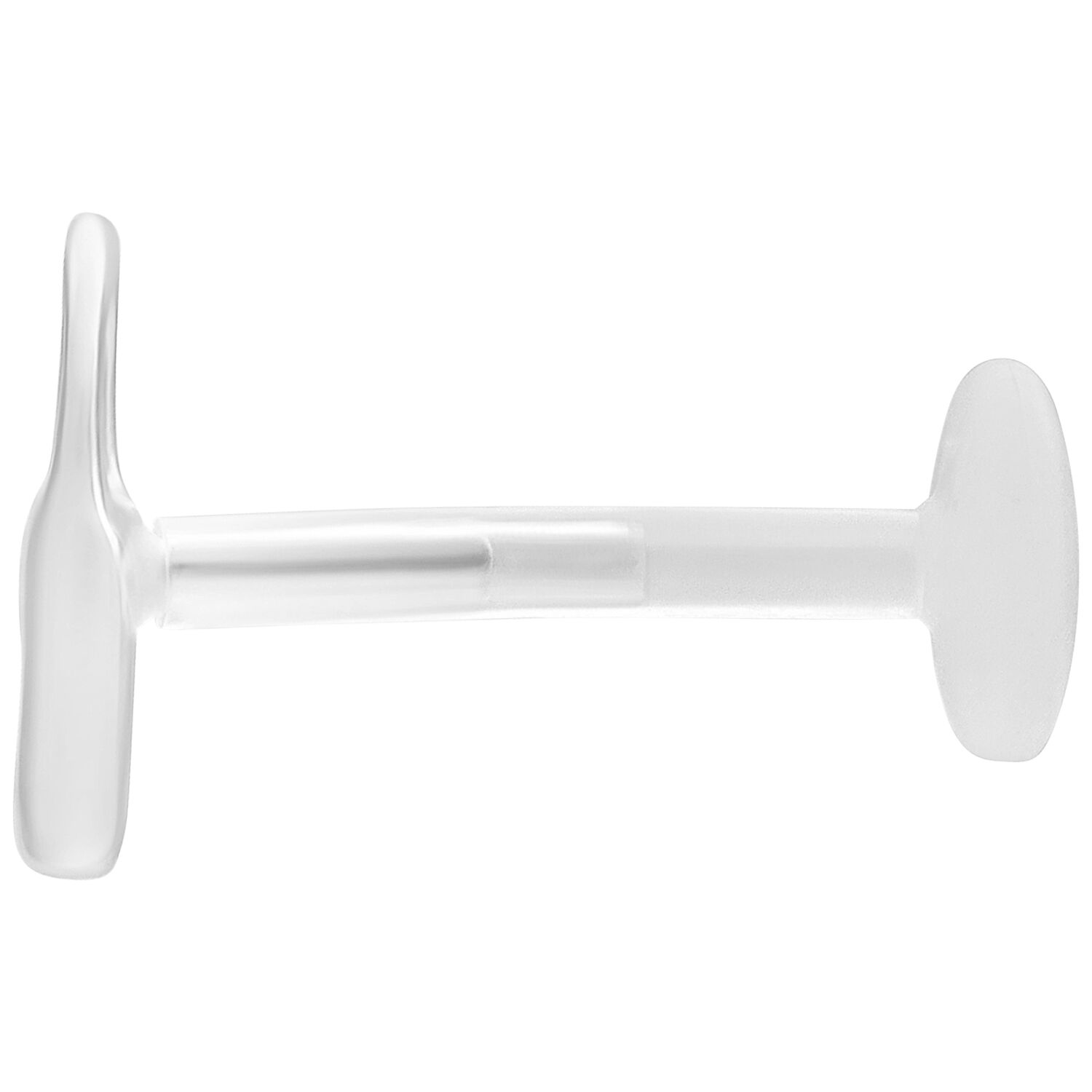 Labret Push Fit 5,0 mm in Silber Silbernes Labret-Piercing mit Push Fit und 5,0 mm Platte auf weißem Hintergrund