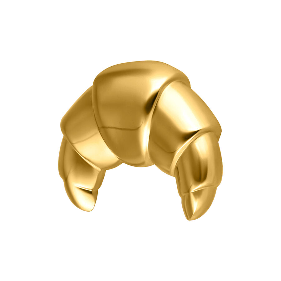 Adjunto de piercing en forma de croissant dorado sobre fondo blanco