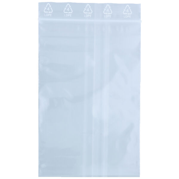 Sacchetto trasparente in LDPE, 80x120 mm, su sfondo bianco