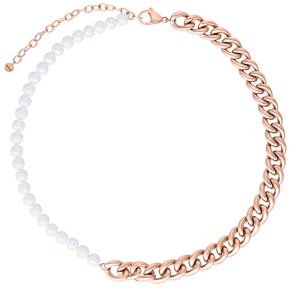 Chunky Synthetic Pearl Kette - Rosegold