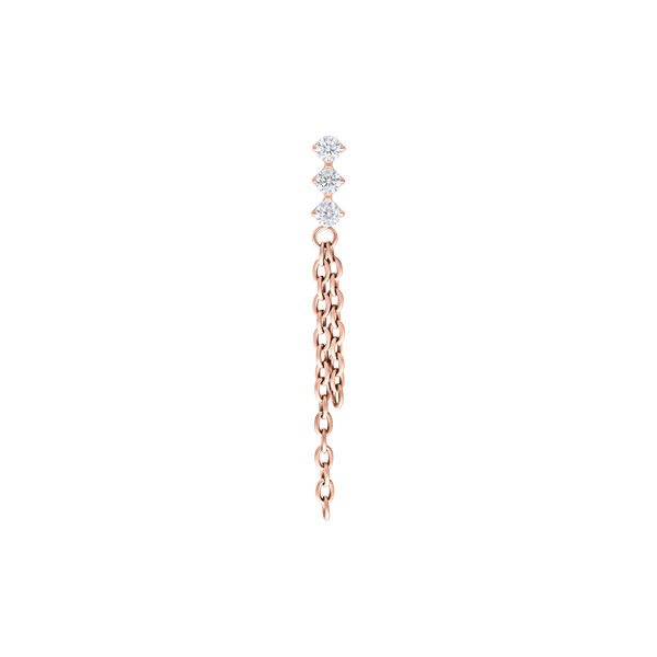 Push Fit Dangling Crystal Chains Attachment - Rosegold
