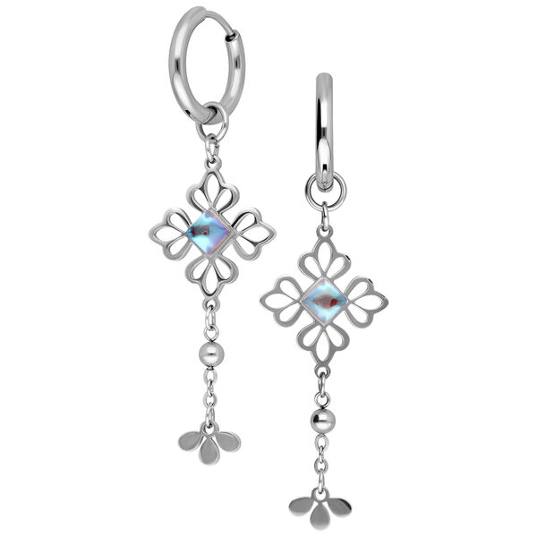 Floral Moonstone Hoops Pair