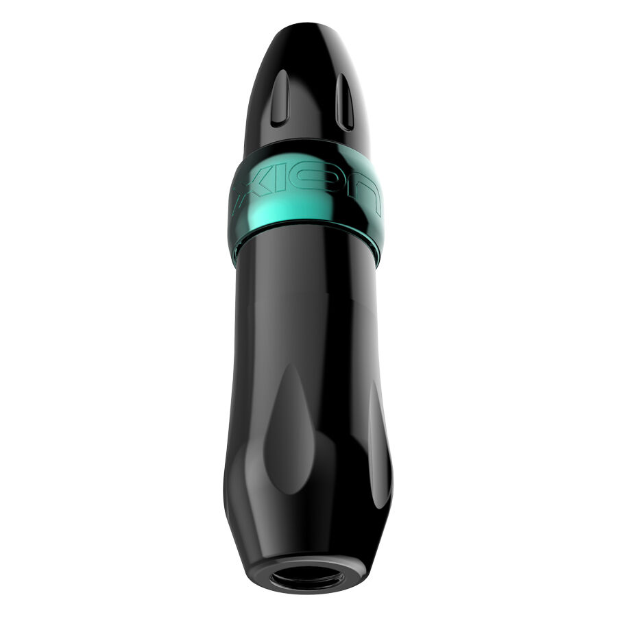 Penna Xion nera con anello blu su sfondo bianco