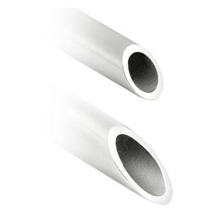 Zwei Receiving Tubes aus glänzendem Chirurgenstahl auf weißem Hintergrund