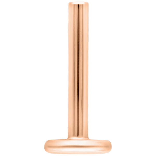 Roségoldenes Titan Piercing mit 1,2 mm Stärke und 10,0 mm Länge auf weißem Hintergrund