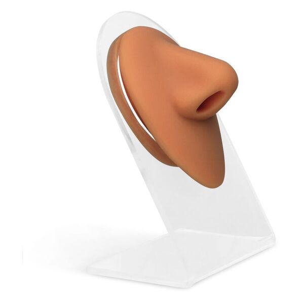 Naso in silicone marrone su supporto trasparente