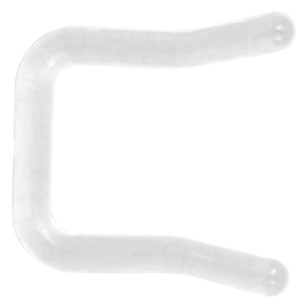 Keeper de septum transparente de Bioplast Keeper de septum transparente y curvado de Bioplast flexible sobre fondo blanco