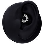 Clicker Septum Sunray in Cristallo Argento su modello di orecchio nero
