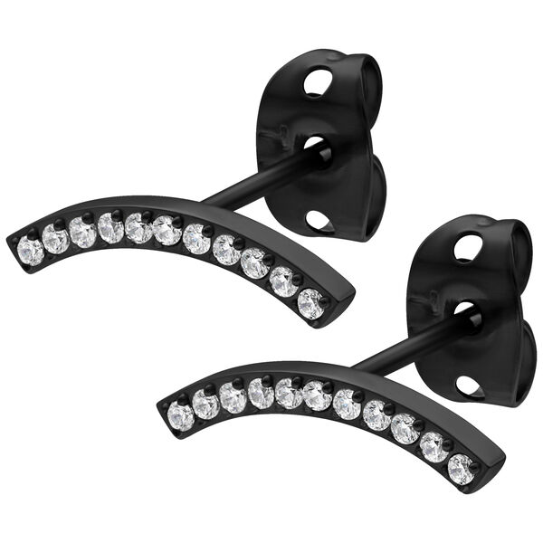 Crystal Arch Earstuds - Black Metal