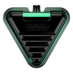 Pedal de pie Delta negro y verde de aluminio sobre fondo blanco