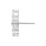 Inserto Trinity Push Fit color argento in metallo con cristallo trasparente, vista laterale
