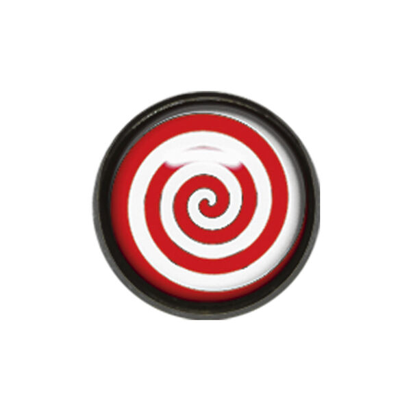 Roter Spiralaufsatz für Innengewinde Piercing Roter und weißer Spiralaufsatz aus Titan auf weißem Hintergrund