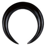 Crescent negro de cuerno de búfalo de agua sobre fondo blanco