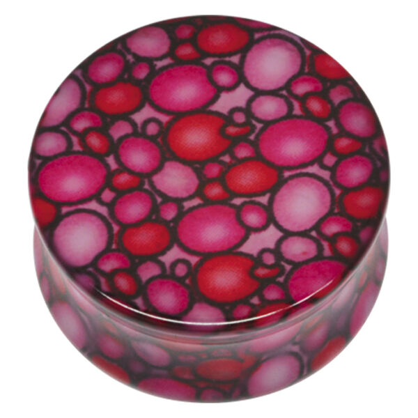 Roter Bubbles Plug aus PMMA, 10 mm, auf schlichtem Hintergrund