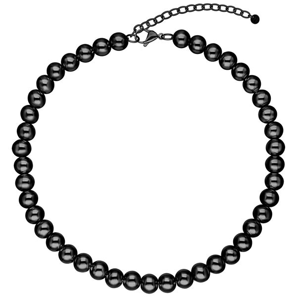 Collar Bubble negro de acero quirúrgico 316L sobre fondo blanco
