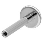 Labret de titanio plateado con rosca interna sobre fondo blanco
