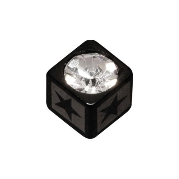 Cubo negro con cristal transparente Cubo de acero quirúrgico negro con cristal transparente y patrón de estrellas