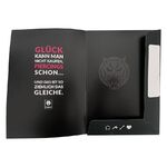 Schwarze DIN A4 Mappe von Wildcat mit Innentaschen und Aufdruck