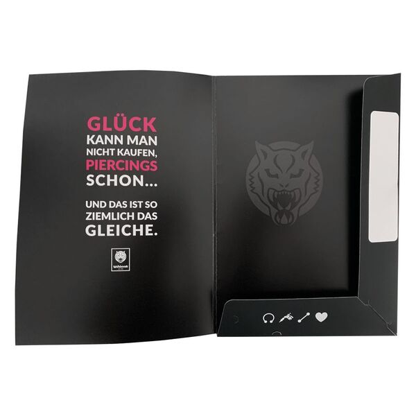 Schwarze DIN A4 Mappe von Wildcat mit Innentaschen und Aufdruck