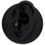 Inserto color argento con ametista ovale su sfondo nero, modello orecchio