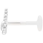 Labret Push Fit Argento con diametro di 5,0 mm su sfondo bianco