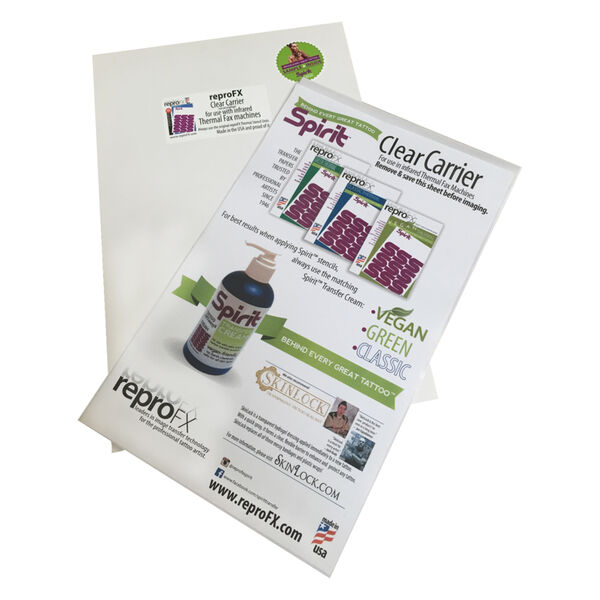 Carrier Sheet trasparente A4 su sfondo bianco