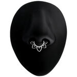 Clicker per Setto in Argento con Motivo Floreale su naso modello nero.