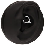 Anello Clicker a Goccia Argento con Cristalli su un Modello di Orecchio Nero