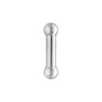 Barbell plateado con dos bolas sobre fondo blanco