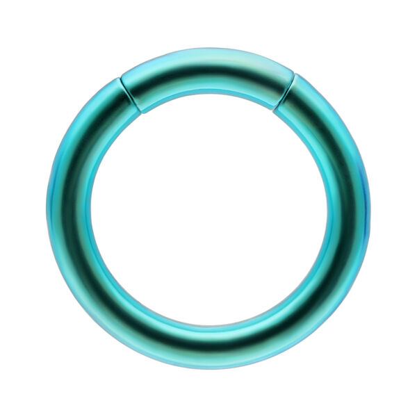 Dunkelgrüner Segmentring aus Titan, Stärke 1,6 mm, Innendurchmesser 8,0 mm, auf weißem Hintergrund