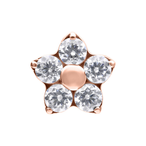 Push Fit Mini Multi Jewelled Flower Attachment - Rosegold