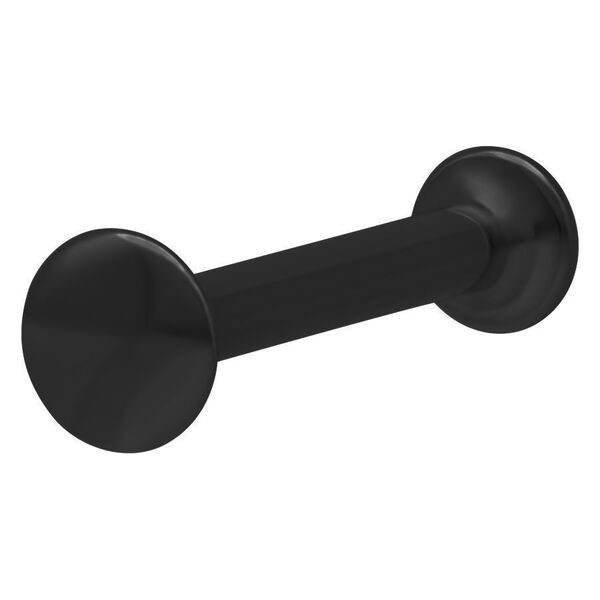 Schwarzes Labret aus Titan mit Innengewinde, 1,2 mm Stärke, 5,0 mm Länge auf weißem Hintergrund