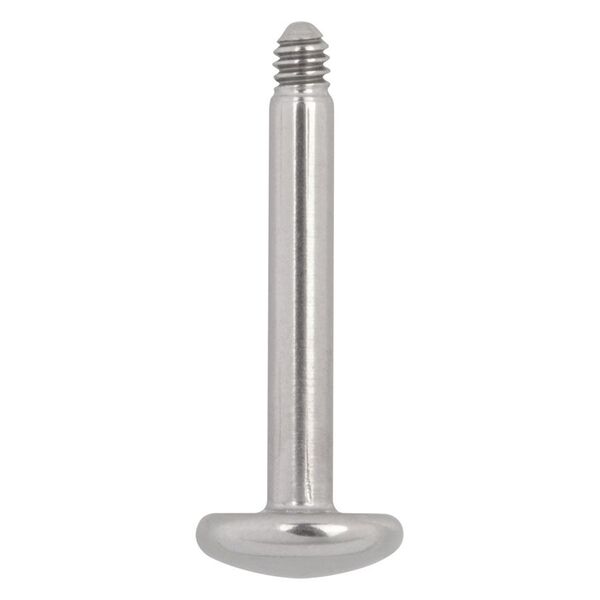 Labret de titan plateado sin bola sobre fondo blanco