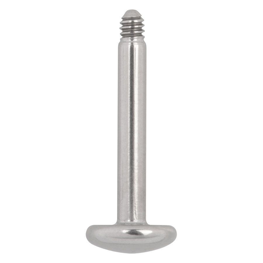 Labret in titanio argento senza sfera su sfondo bianco