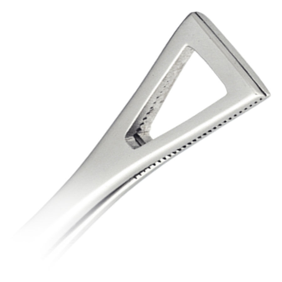 Strumento per piercing Duval in acciaio inox su sfondo bianco