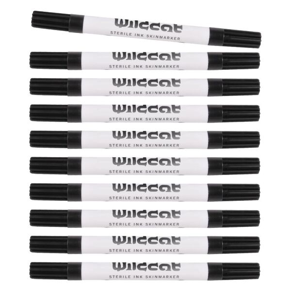 Skinmarker nero con corpo bianco, logo Wildcat, su sfondo bianco