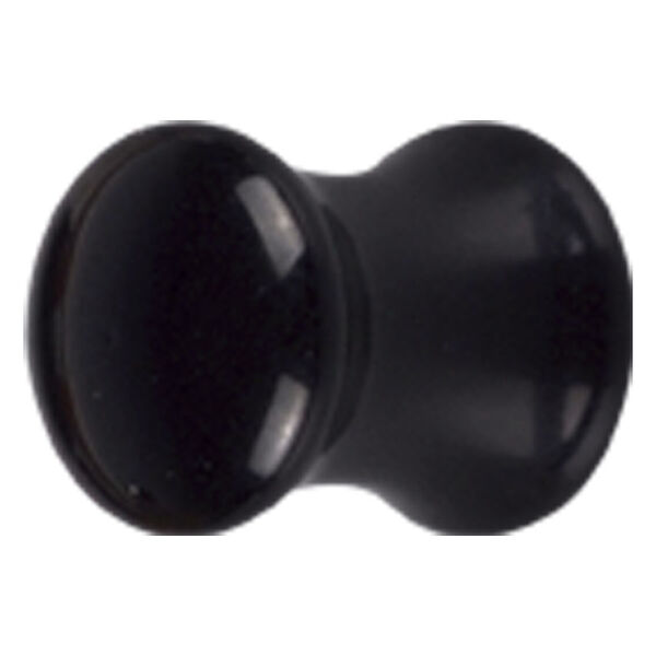 Schwarzer Acryl Plug, flared Design, auf weißem Hintergrund