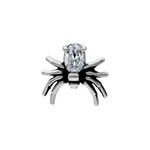 Accessorio Spider Argento in acciaio chirurgico con cristallo chiaro, filettatura 0,8 mm