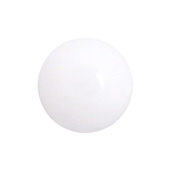 Bola redonda de acrílico blanca sobre fondo neutro