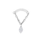 Inserto Helix argento con design triangolare cristallino su sfondo bianco