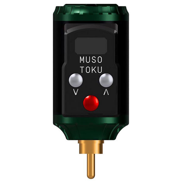 Vihreä Rover R-1 RCA Akku-Pack mustalla näytöllä valkoisella taustalla