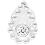 Bead Drop Push Fit Labret plateado de 5 mm de largo sobre fondo blanco