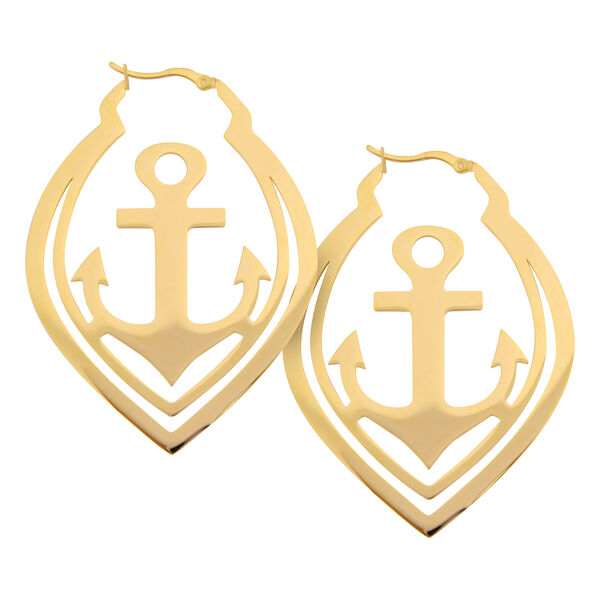 Dos aros Anchor dorados sobre fondo blanco