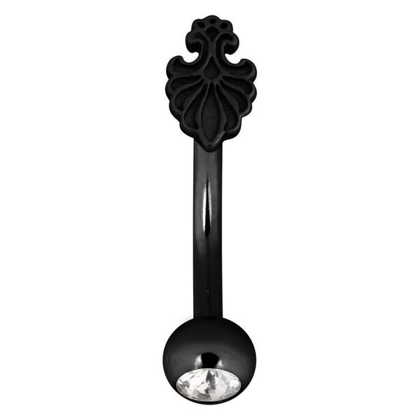 Musta Baroque Fan Micro Bananabell kirkkaalla kristallilla valkoisella taustalla