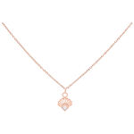 Collana con ciondolo in opale sintetico in oro rosa, lunga 50 cm