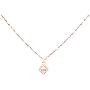 Kette mit synthetischem Opal-Anhänger in Roségold, 50 cm lang