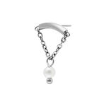 Accessorio Helix Push Fit color argento con catena e perla su sfondo bianco