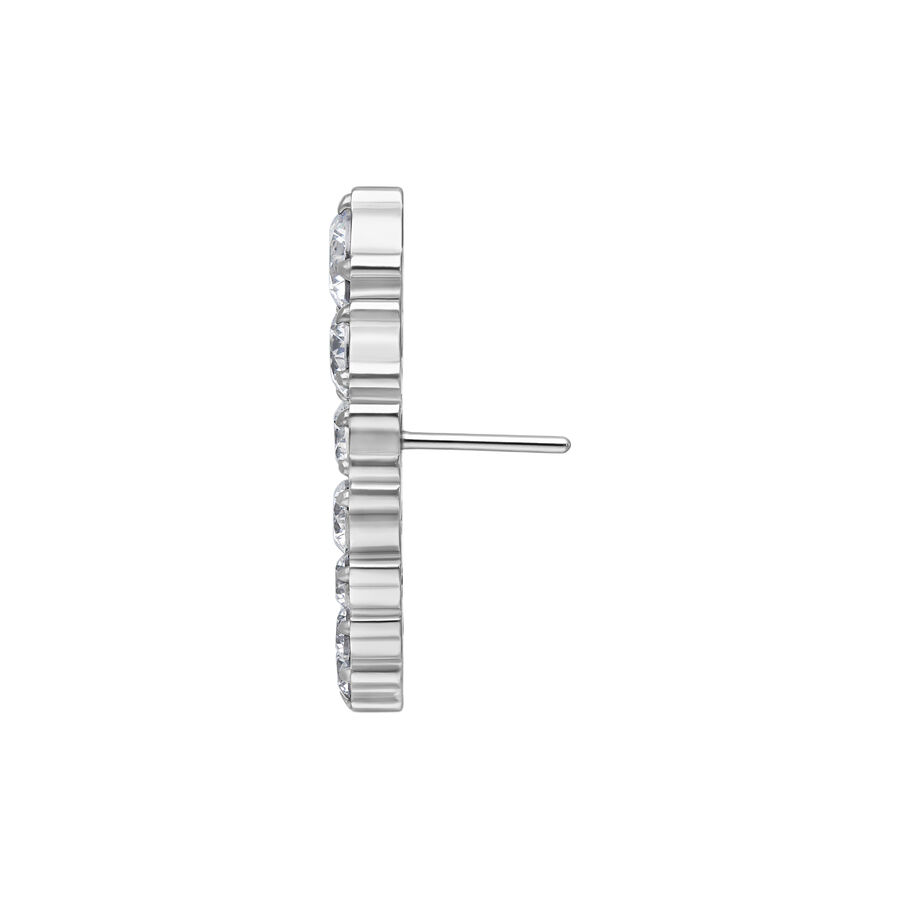 Attacco Push Fit color argento con pietre cristalline su sfondo bianco