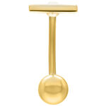 Piercing Bananabell dorado, grosor 1,6 mm, longitud 12,0 mm, sobre fondo blanco
