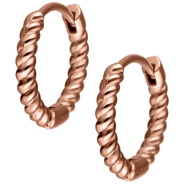 Twisted Little Hoops Pairs 10 mm - Rosegold